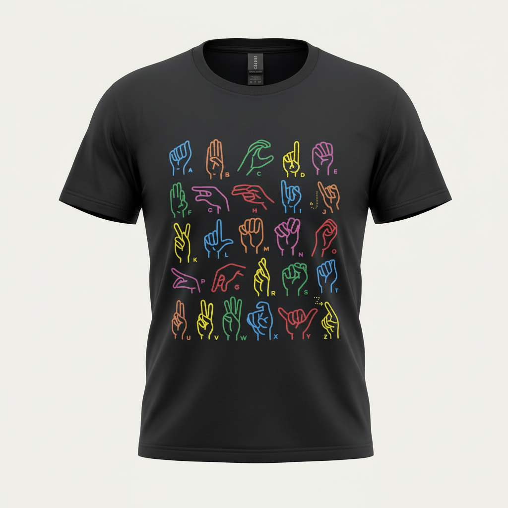Black ASL Alphabet Tee