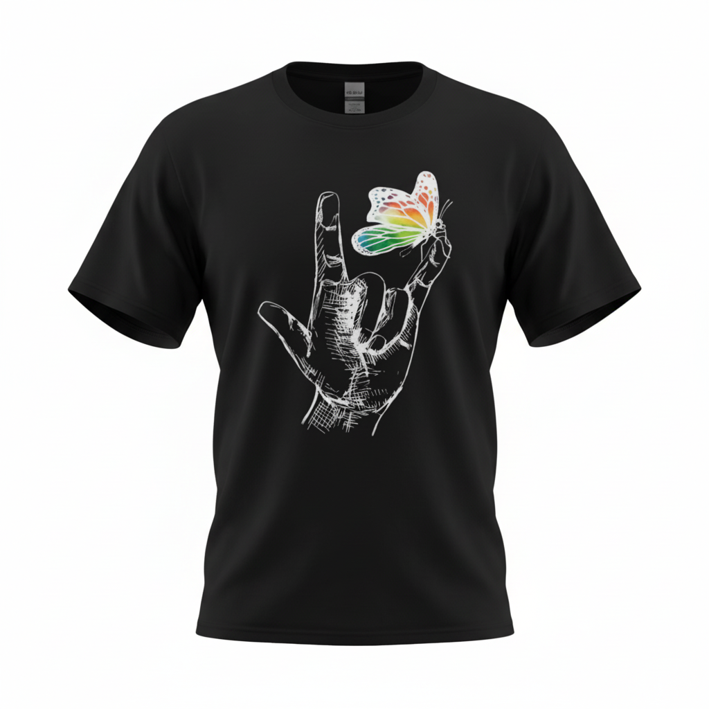 Black ASL Butterfly Tee