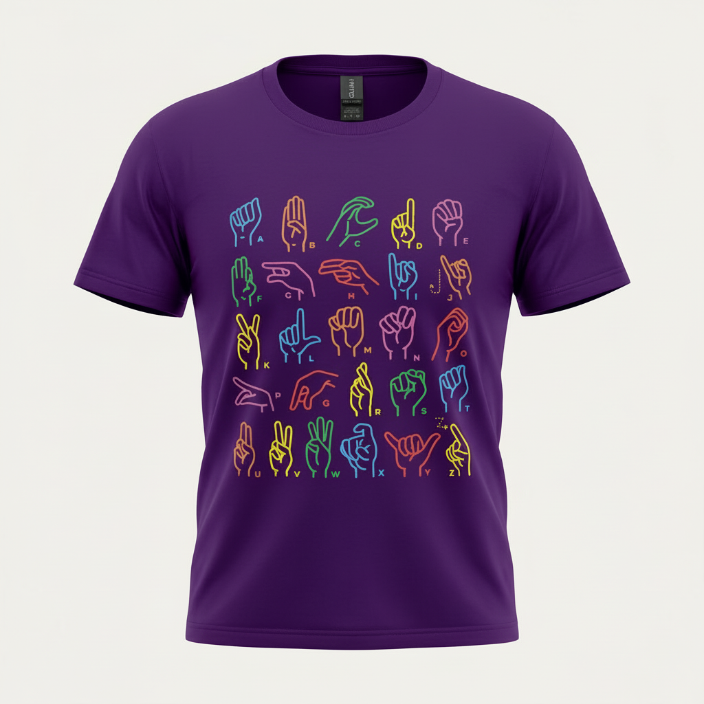 Purple ASL Alphabet Tee