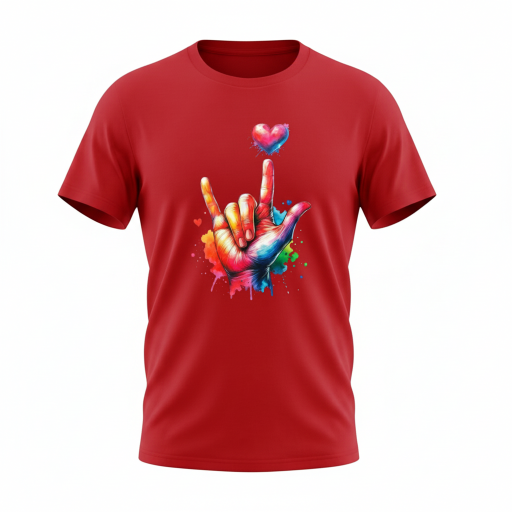 Red ASL Heart Tee
